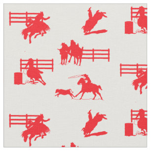 Tissu Rodéo Événements Western Cowboy Cowgirl Horse Fabr
