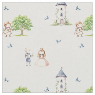 Tissu Roi princesse musician royaume mignon amour conte