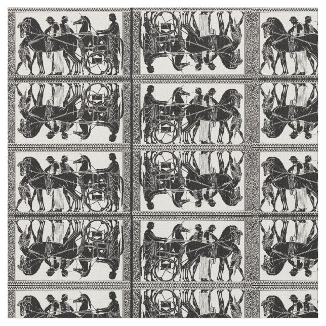 Tissu Romancient men and horses (Fermer)