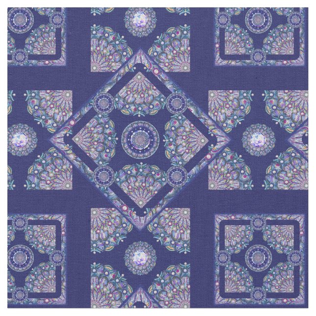 Tissu rosace bleue (Fermer)