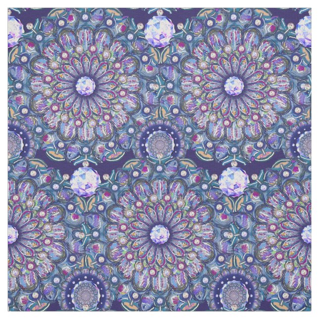 Tissu rosace bleue (Échantillon)