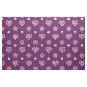 Tissu Rosace rouge cardinale