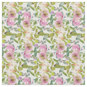Tissu Rose aquarelle
