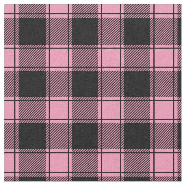 Tissu Rose bébé et carreau de bœuf noir (Fermer)