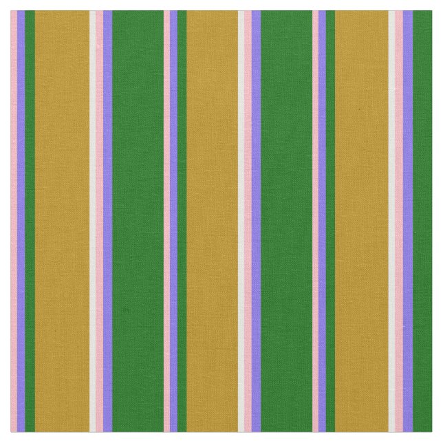 Tissu Rose, bleu ardoise, vert, or foncé & blanc (Fermer)