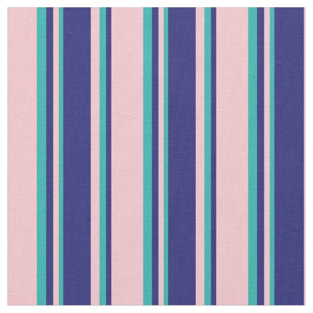 Tissu Rose, Bleu de minuit et Vert de mer clair (Fermer)