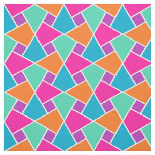 Tissu Rose bleu vert orange islamique Motif géométrique