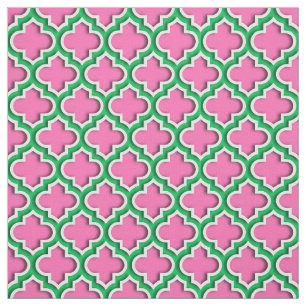 Tissu Rose chaud #2, Emeraude, Quatrefoil marocain #5DS