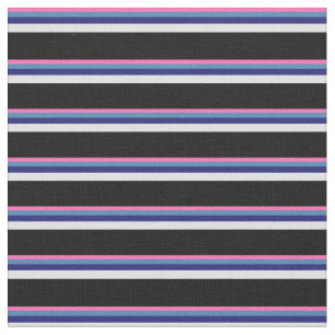 Tissu Rose chaud, Bleu, Bleu de minuit, Lavande et Noir