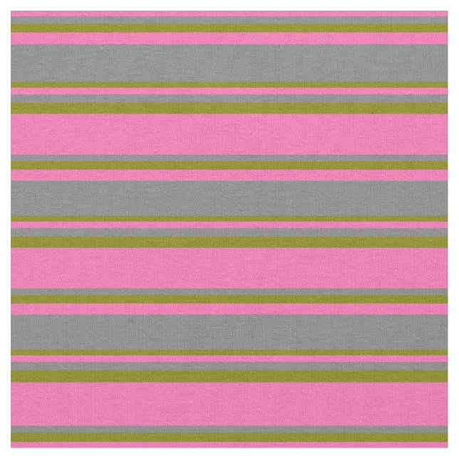 Tissu Rose chaud, gris et Motif vert (Fermer)