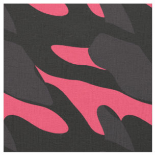 Tissu Rose chaud, gris et noir Camo abstrait