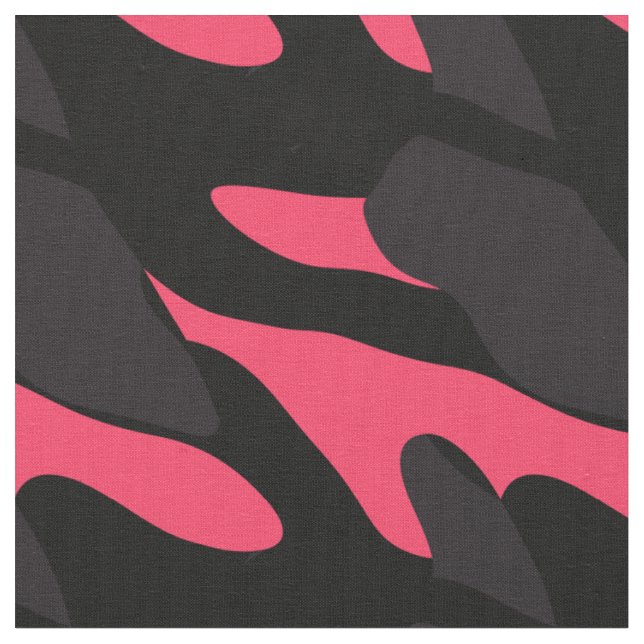 Tissu Rose chaud, gris et noir Camo abstrait (Fermer)