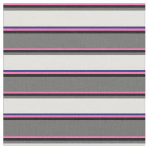 Tissu Rose chaud, noir, gris foncé, jaune et bleu nuit