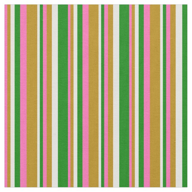 Tissu Rose Chaud, Or foncé, Cyan clair et vert (Fermer)