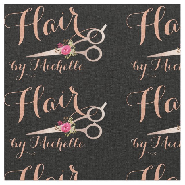 Tissu Rose Ciseaux à fleurs d'or Coiffeur Coiffeur Salon (Fermer)