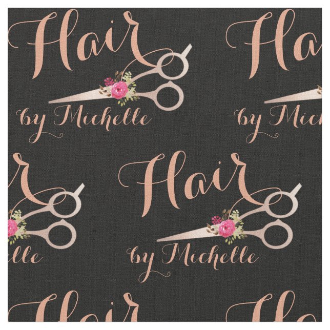 Tissu Rose Ciseaux à fleurs d'or Coiffeur Coiffeur Salon (Fermer)