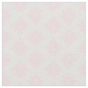 Tissu Rose Clair Damassé sur Ivoire
