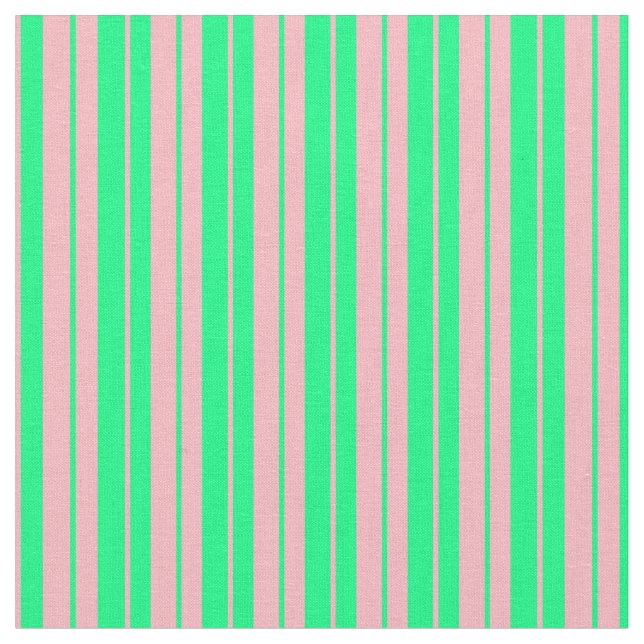 Tissu Rose clair et Motif vert des rayures (Fermer)