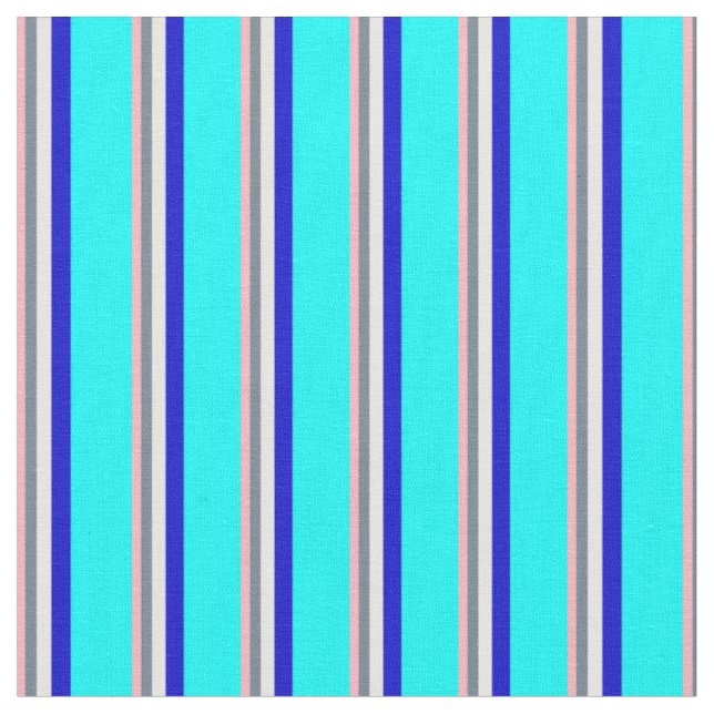 Tissu Rose clair, gris ardoise, blanc, bleu et cyan (Fermer)