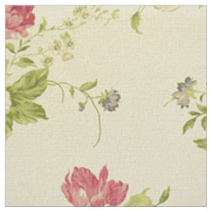 Tissu Rose coloré classique Monogramme floral