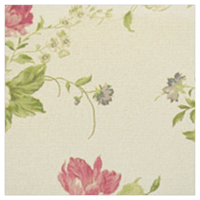 Tissu Rose coloré classique | Monogramme floral (Échantillon)