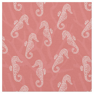 Tissu Rose côtier d'hippocampe de récif coralien