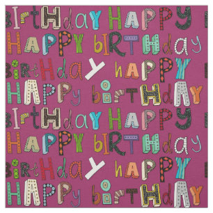 Tissu rose d'anniversaire heureux