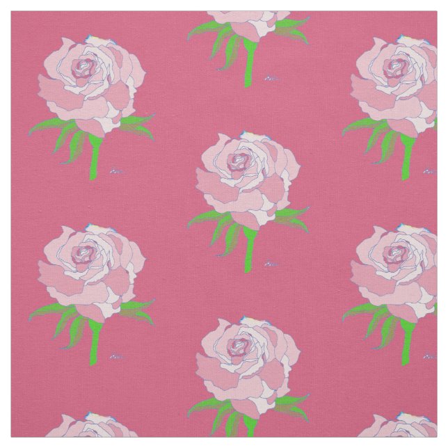 Tissu - Rose dans les tons de couleur (Échantillon)