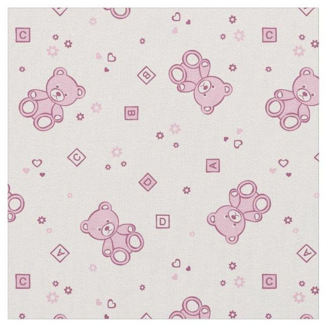 Tissu Rose d'arrière - plan de nounours (Fermer)