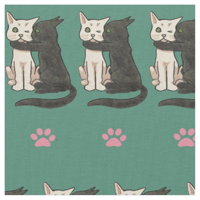 Tissu rose de baiser de pattes de chats de cru (Fermer)