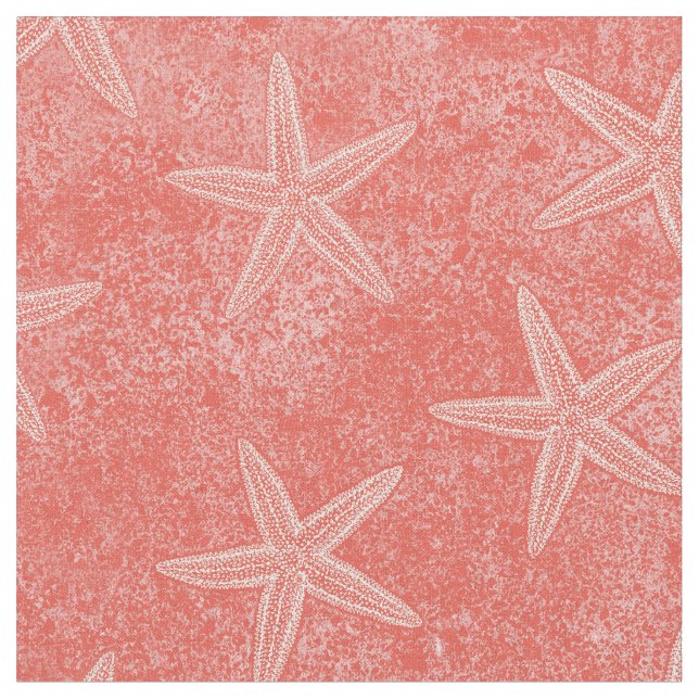 Tissu Rose de corail d'étoiles de mer (Fermer)