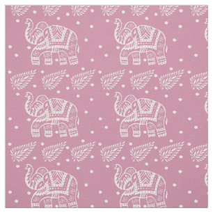 Tissu Rose de rose de Bloc-copie d'Indien Paisley et