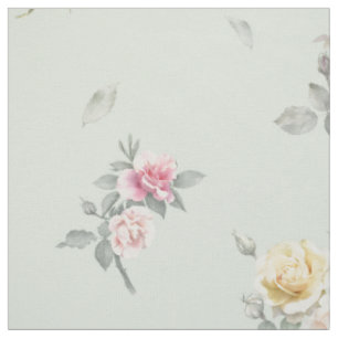 Tissu Rose de sauge douce aquarelle florale