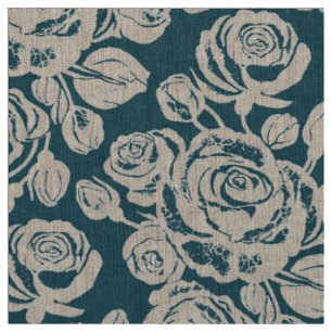 Tissu Rose de Terre Sarcelle