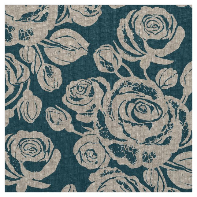 Tissu Rose de Terre Sarcelle (Échantillon)