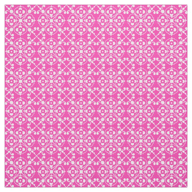 Tissu Rose et blanc Joli Motif (Échantillon)