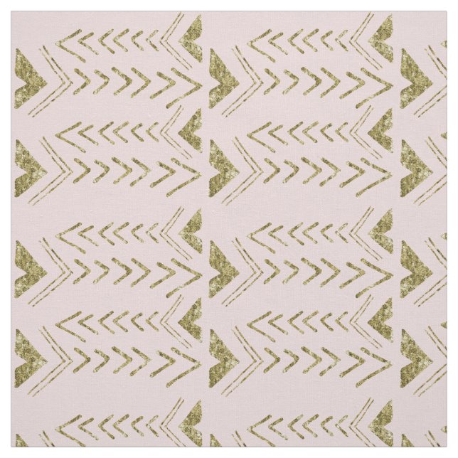 Tissu Rose et flèches d'or (Échantillon)