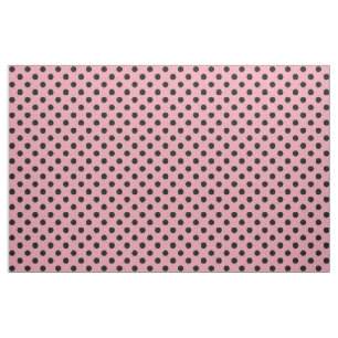 Tissu rose et noir de point de polka