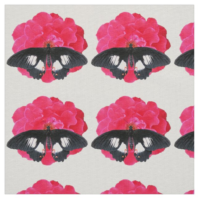 Tissu Rose et Swallowtail (Échantillon)