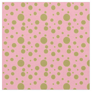 Tissu Rose et textile de point de polka d'or