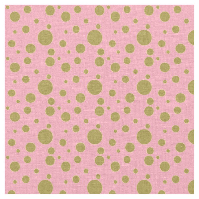 Tissu Rose et textile de point de polka d'or (Fermer)