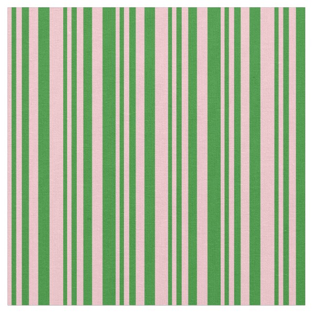 Tissu Rose et vert de la forêt Motif de couleur lin (Fermer)