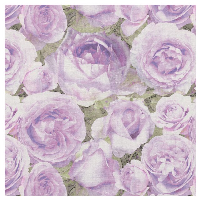 Tissu Rose Floral Lavande violet Motif (Fermer)