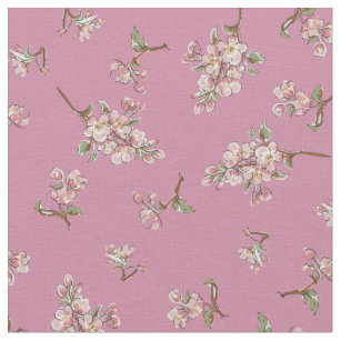 Tissu Rose floral Vintage rétro en fleurs de cerisiers