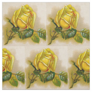 Tissu Rose jaune Antique Vintage Imprimer Art