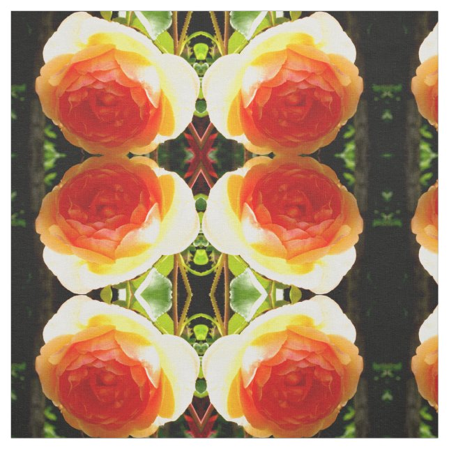 Tissu Rose jaune corail (Échantillon)