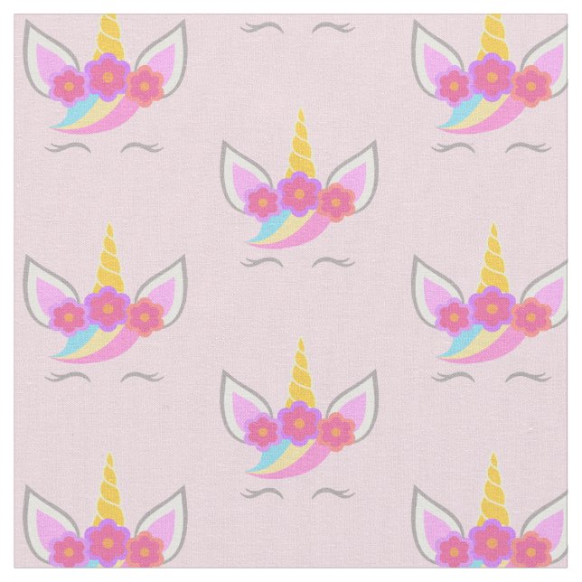Tissu Rose mignon de licorne (Fermer)