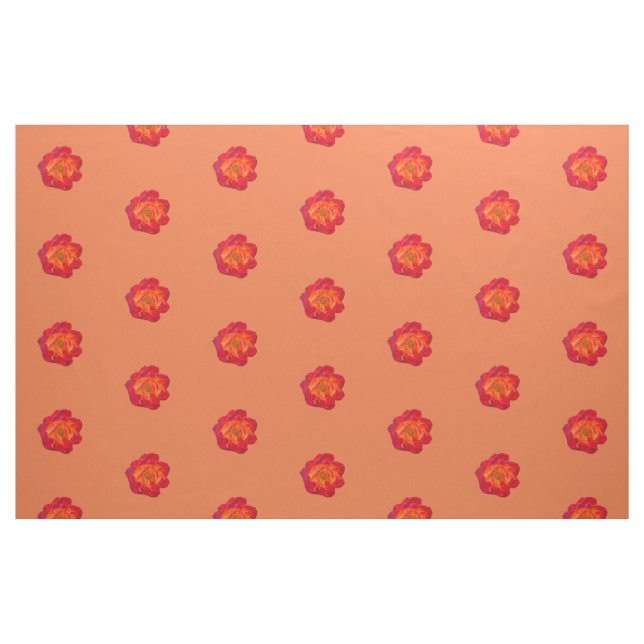 Tissu Rose orange rouge (Fat Quarter)