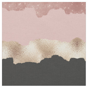 Tissu Rose Parties scintillant or noir rose Abstrait Gir