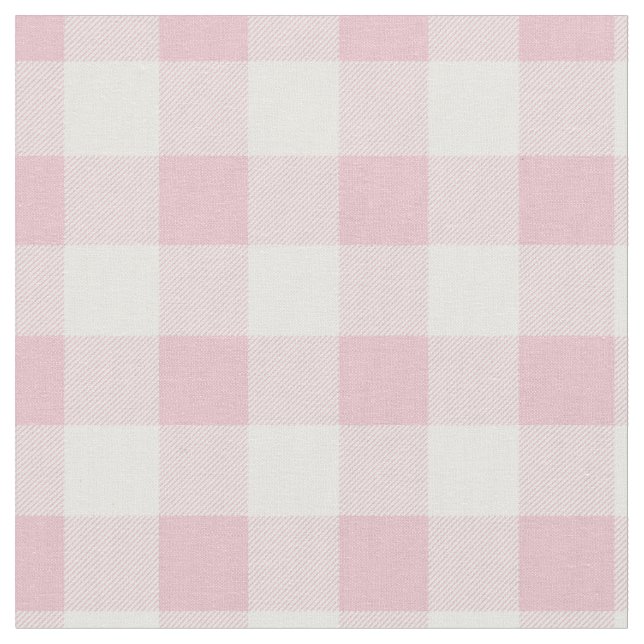 Tissu Rose pastel et carreaux gingham blanc (Fermer)